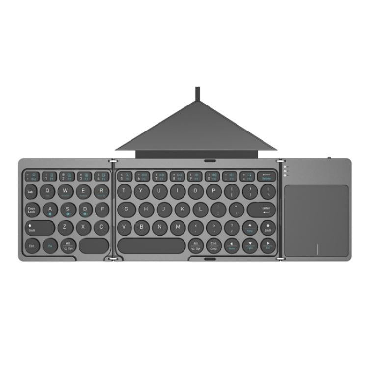 KF86 MAX Foldable Wireless Bluetooth-Compatible Keyboard With Touchpad + Leather Case