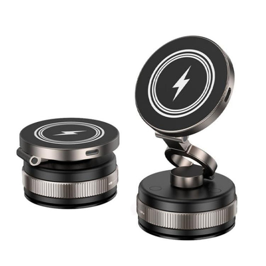 D1W Wireless Charger Magnetic Car Phone Holder Foldable Vacuum Suction Phone Mount Stand