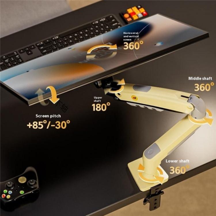 NORTH BAYOU F80 Adjustable Height Monitor Arm 17-30 Inch Displays Desk Mount Stand