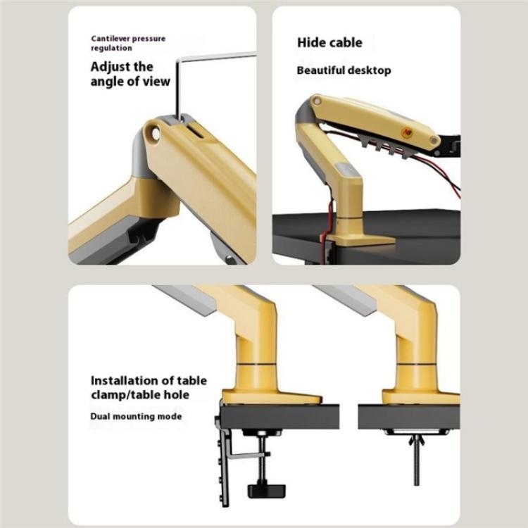 NORTH BAYOU F80 Adjustable Height Monitor Arm 17-30 Inch Displays Desk Mount Stand