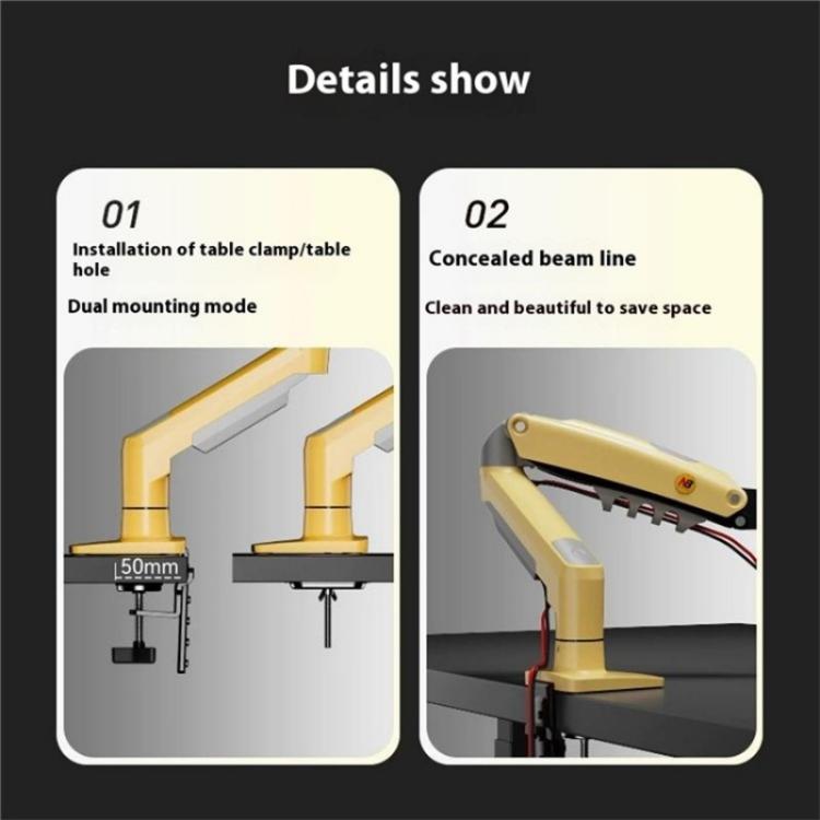 NORTH BAYOU F80 Adjustable Height Monitor Arm 17-30 Inch Displays Desk Mount Stand
