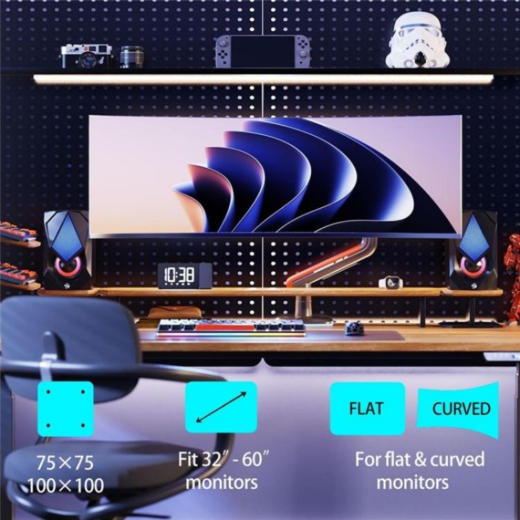 NORTH BAYOU L50 32-60 Inch Gaming Screen RGB Light Curved Ultrawide Flat Monitor Stand