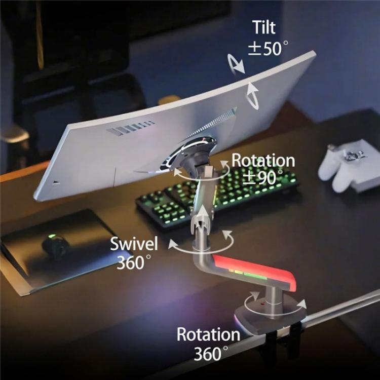 NORTH BAYOU L50 32-60 Inch Gaming Screen RGB Light Curved Ultrawide Flat Monitor Stand