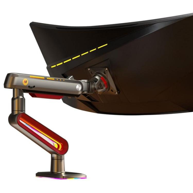 NORTH BAYOU L60 RGB Light Desk Mount Bracket 32-60 Inch Gaming Monitor Arm Stand