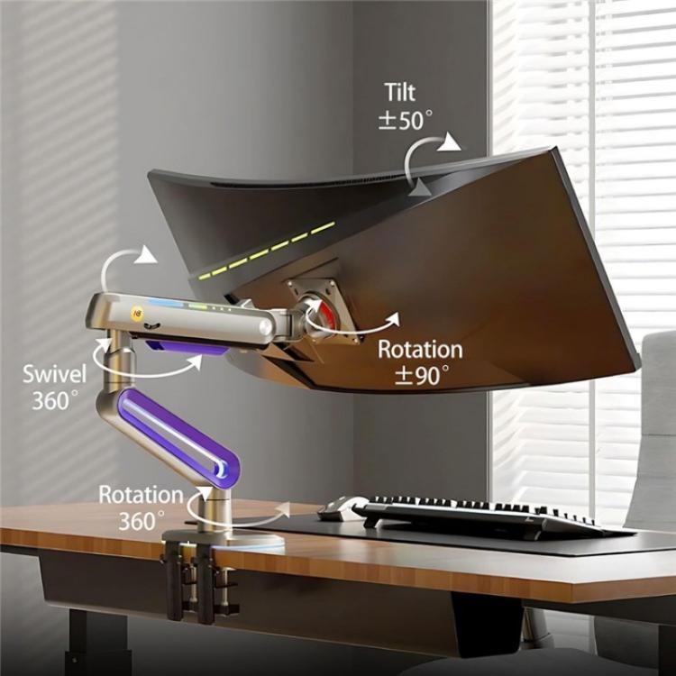 NORTH BAYOU G70 Height Adjustable Desktop Mount Mechanical Spring Gaming Monitor Stand