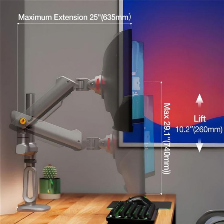 NORTH BAYOU A7 Ergonomic Gaming Monitor Arm Stand 27-50 Inch Monitors VESA Mount