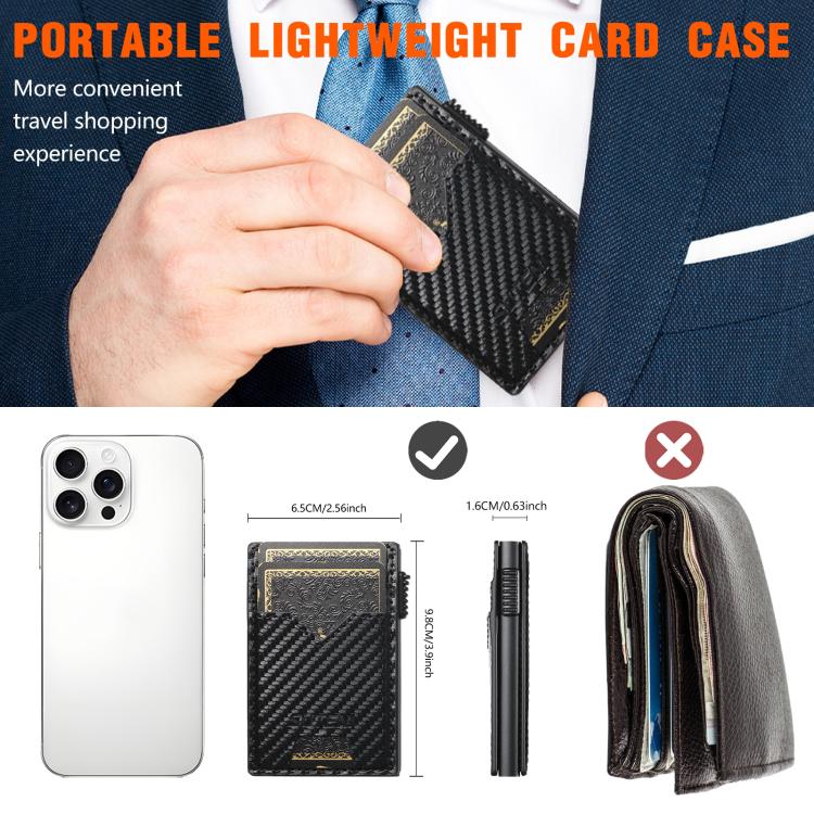 The Suteni carbon fiber pattern double-sided card insertion button automatically ejects the card box