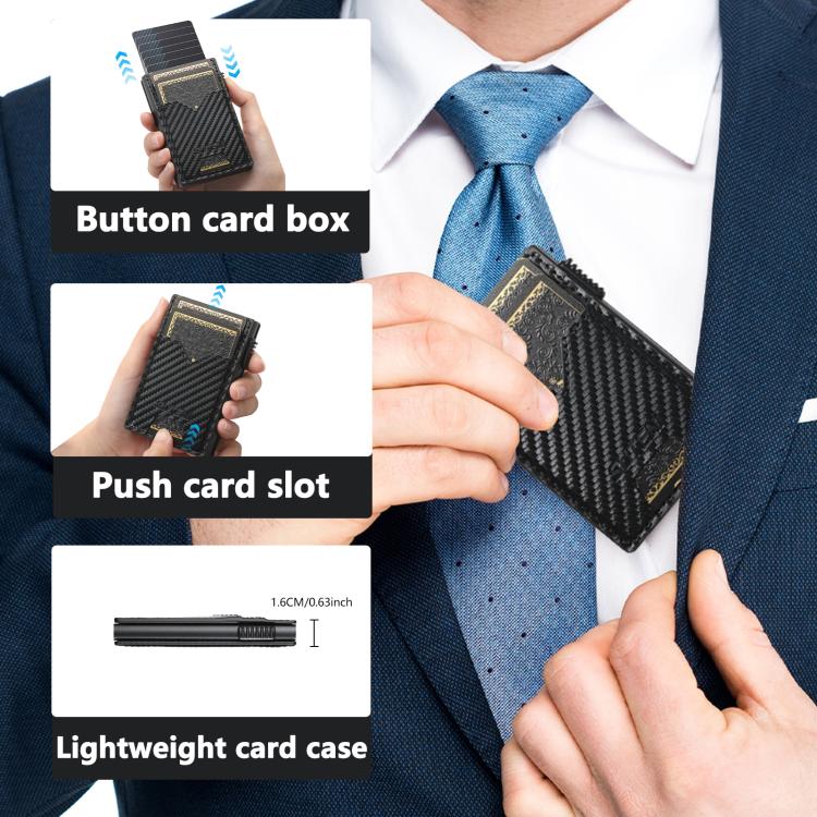 The Suteni carbon fiber pattern double-sided card insertion button automatically ejects the card box