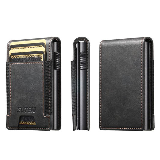 The Suteni oil wax pattern button automatically pops out the elastic band card box