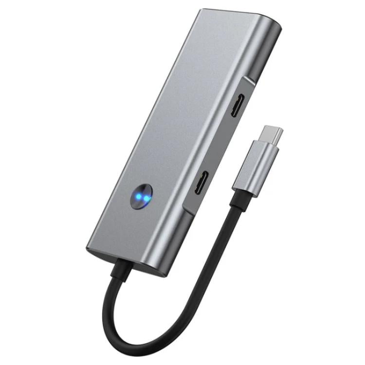 2426 One-Key Screen Off Type-C to 2 x USB3.2, HD, PD100W, 2 x USB-C3.2 HUB