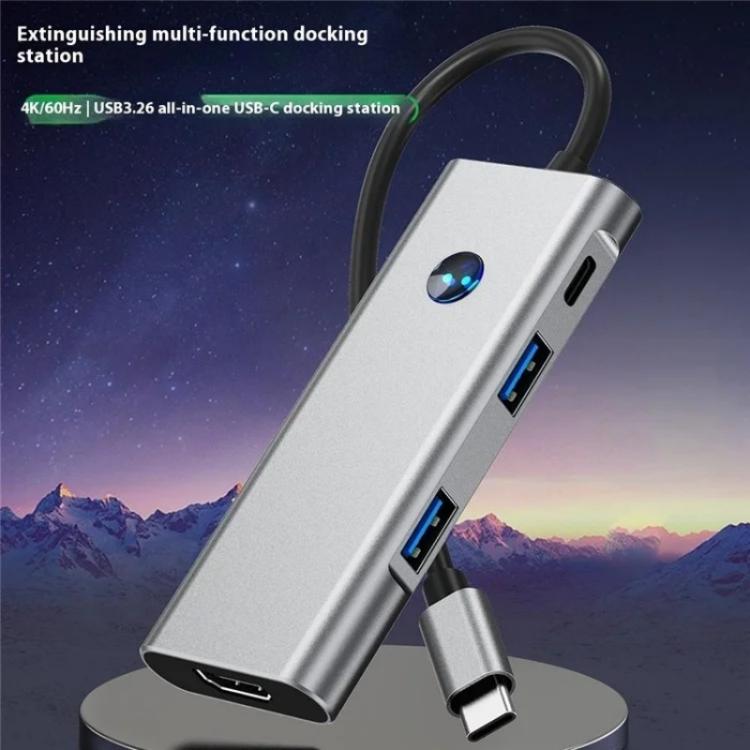 2426 One-Key Screen Off Type-C to 2 x USB3.2, HD, PD100W, 2 x USB-C3.2 HUB