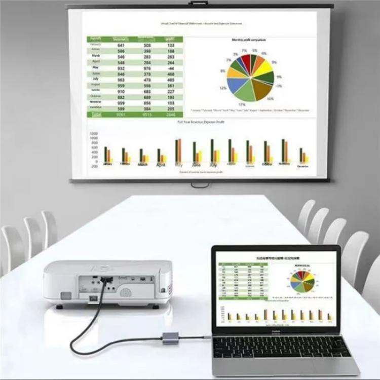 2322 Type-C to RJ45, 4K/30HZ HD, USB 3.0, PD100W Charging Port Aluminum Shell HUB