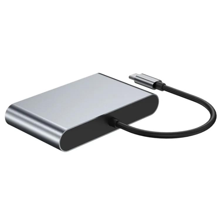 2322 Type-C to RJ45, 4K/30HZ HD, USB 3.0, PD100W Charging Port Aluminum Shell HUB