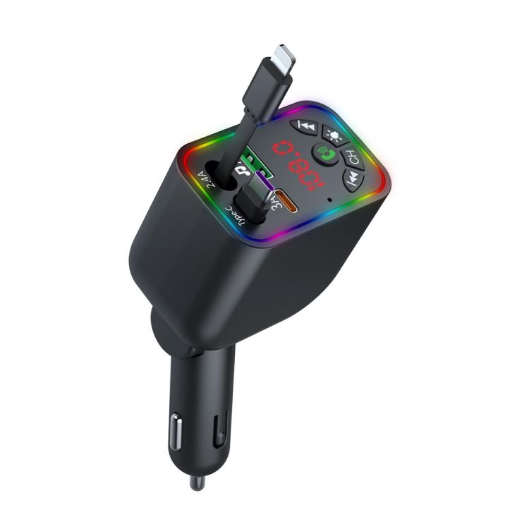 L5 Car Bluetooth-Compatible MP3 Player Hands Free Calling FM Transmitter Fast Charger