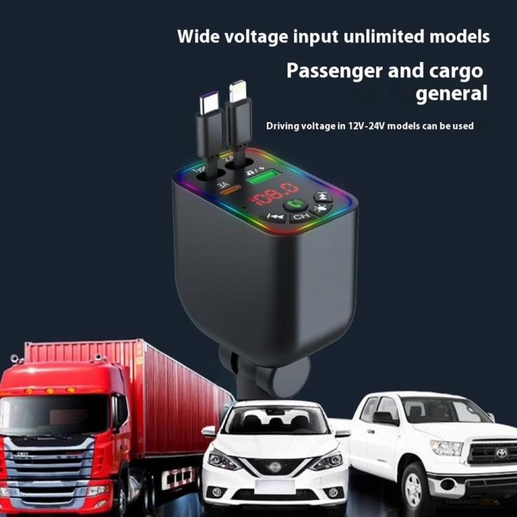 L5 Car Bluetooth-Compatible MP3 Player Hands Free Calling FM Transmitter Fast Charger