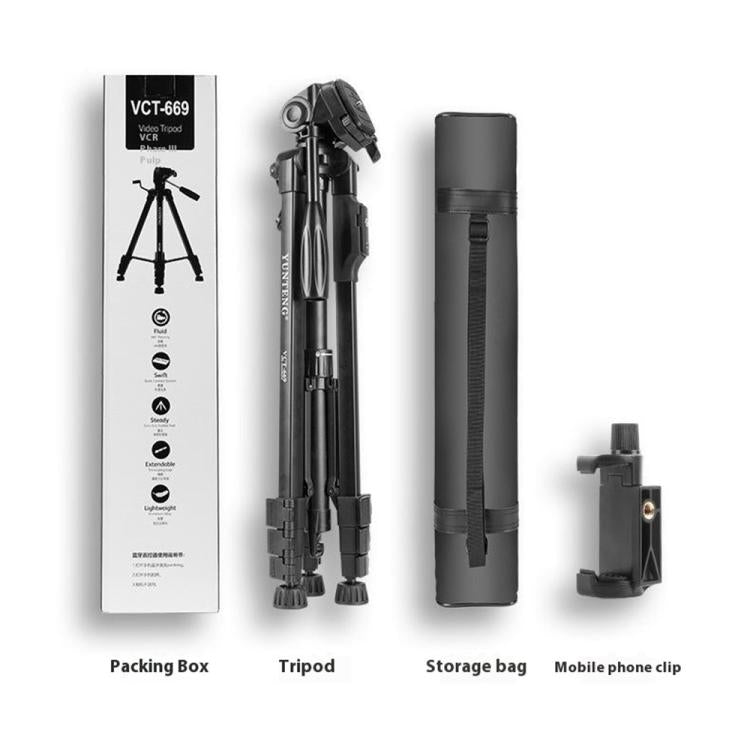 YUNTENG VCT-669 For Live Streaming Video Recording Camera Tripod Smartphone Selfie Mount