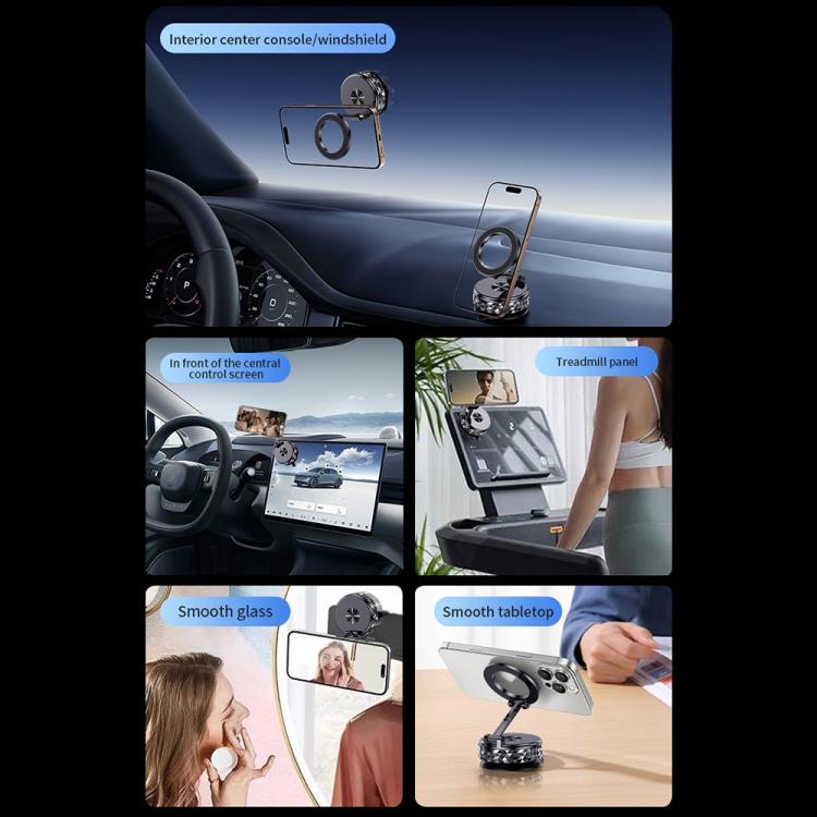 K12 Vacuum Suction Mount Foldable 360 Rotation Magnetic Car Phone Holder