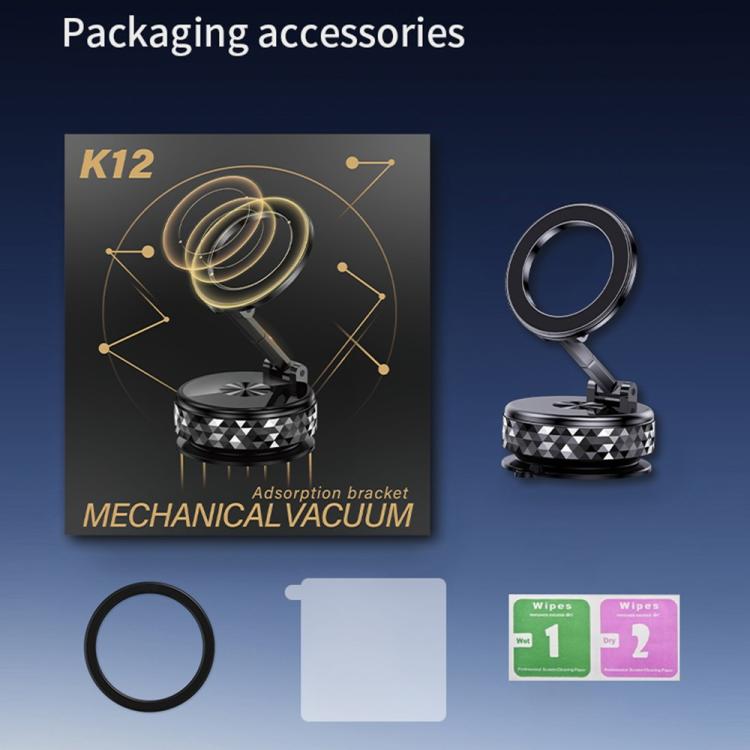 K12 Vacuum Suction Mount Foldable 360 Rotation Magnetic Car Phone Holder