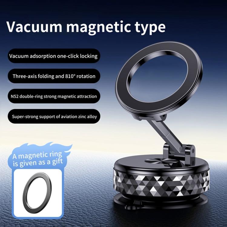 K12 Vacuum Suction Mount Foldable 360 Rotation Magnetic Car Phone Holder