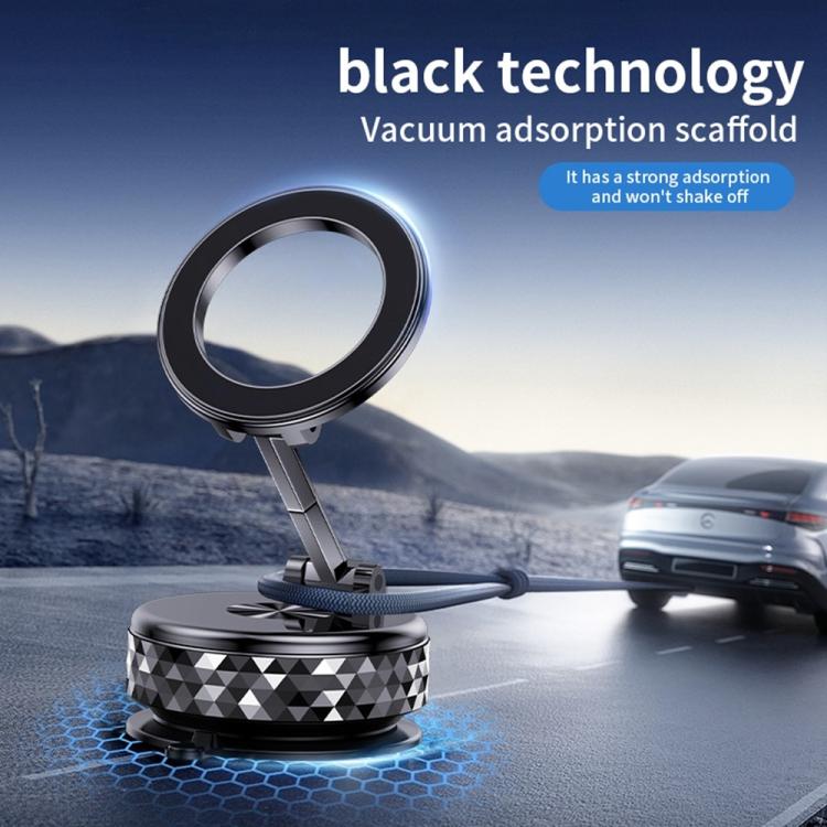 K12 Vacuum Suction Mount Foldable 360 Rotation Magnetic Car Phone Holder