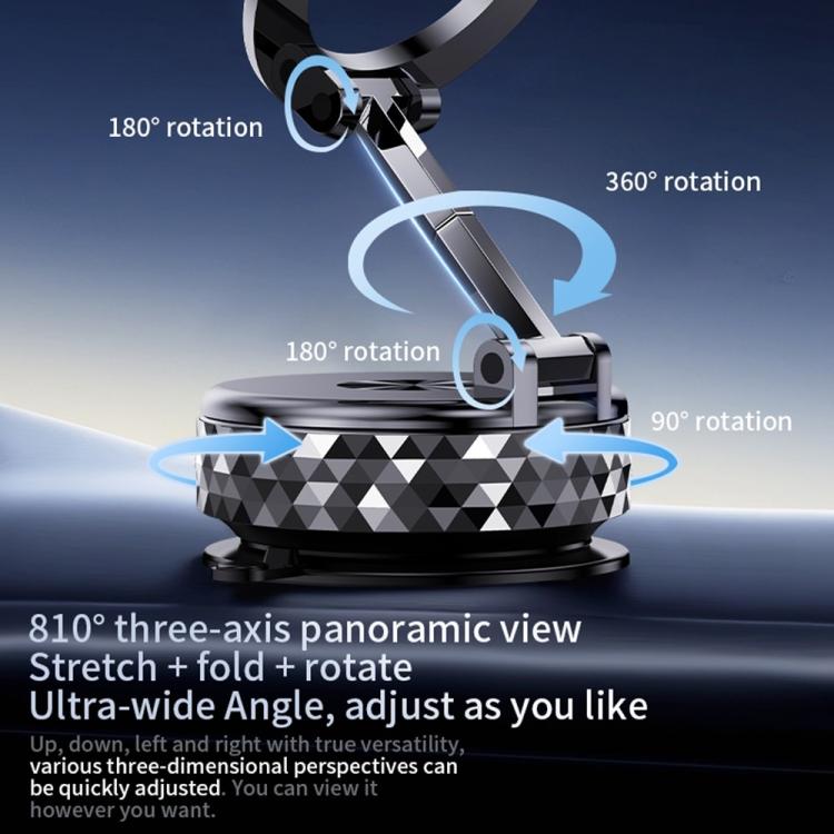 K12 Vacuum Suction Mount Foldable 360 Rotation Magnetic Car Phone Holder
