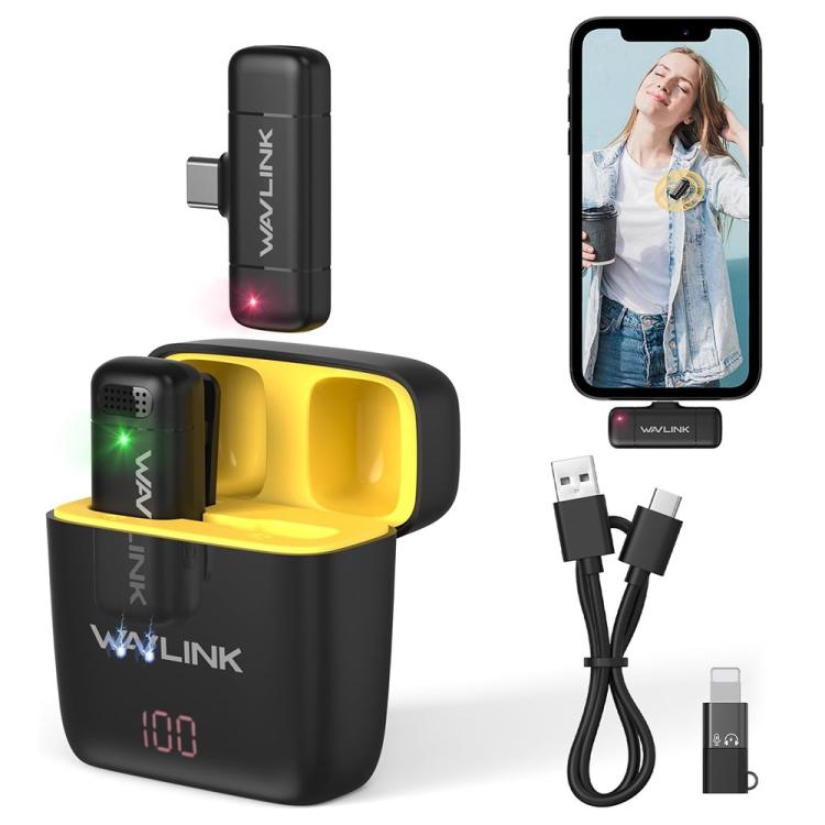 WAVLINK WS-WAJ606C1 Lavalier Noise Reduction Wireless Microphone with 8 Pin RX Receiver