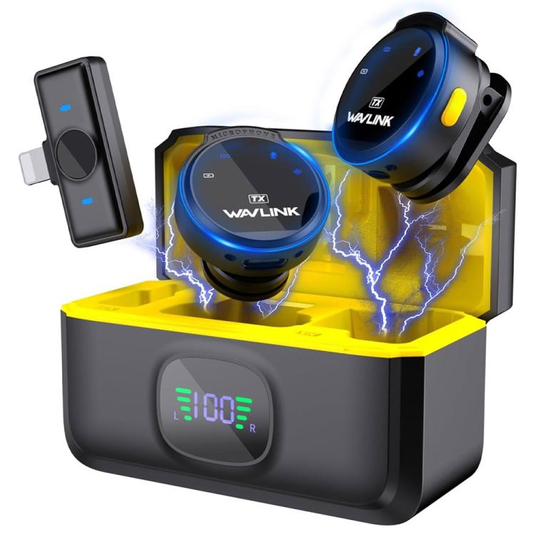 WAVLINK 608C Magnetic Lavalier Wireless Dual Microphone with 8 Pin RX Receiver