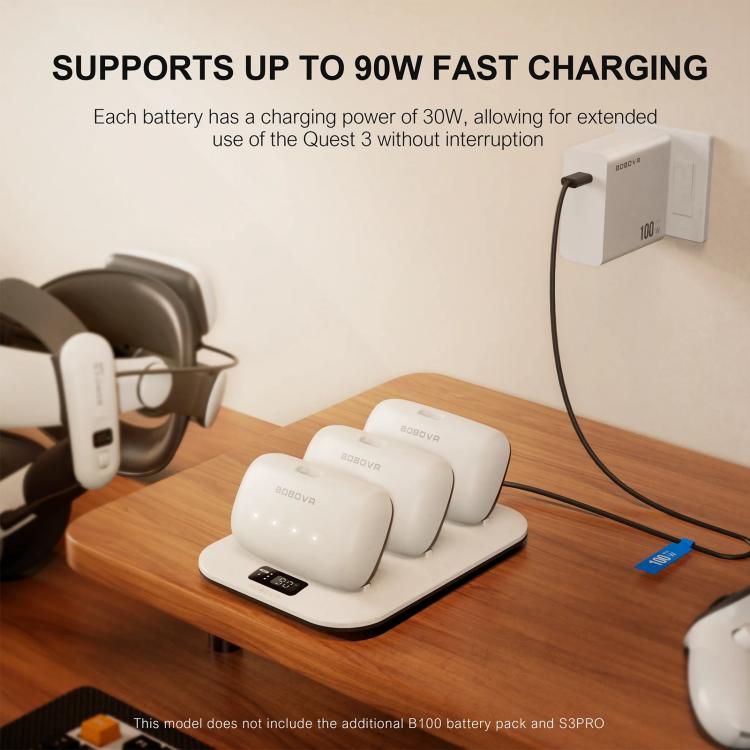 BOBOVR BD3 Charging Dock for 3x B100 Battery 30W Fast Charger Base