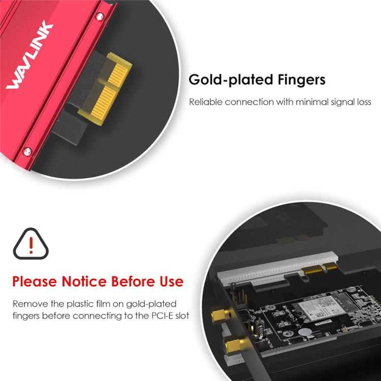 WAVLINK WN685BE3-A Tri-Band BE200 Wireless Adapter Desktop PC WiFi 7 BE8800 Pcie Card