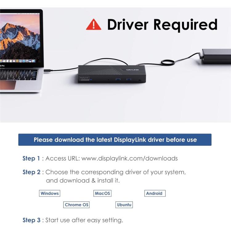 WAVLINK UG69PD24 12-in-1 PD 100W Charging Displaylink Docking Station For Thunderbolt 4 / 3