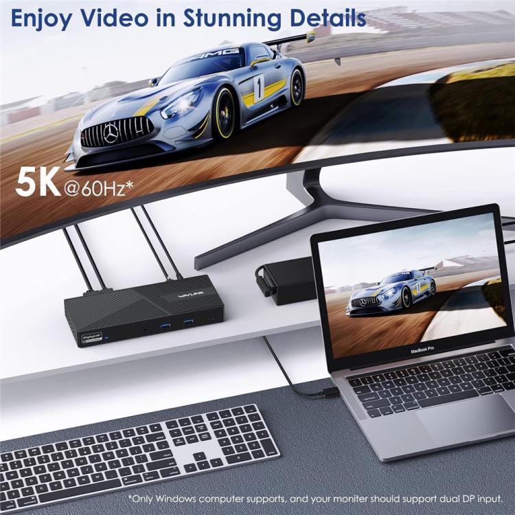 WAVLINK UG69PD24 12-in-1 PD 100W Charging Displaylink Docking Station For Thunderbolt 4 / 3