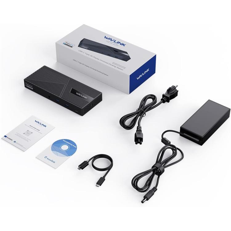 WAVLINK UG69PD24 12-in-1 PD 100W Charging Displaylink Docking Station For Thunderbolt 4 / 3