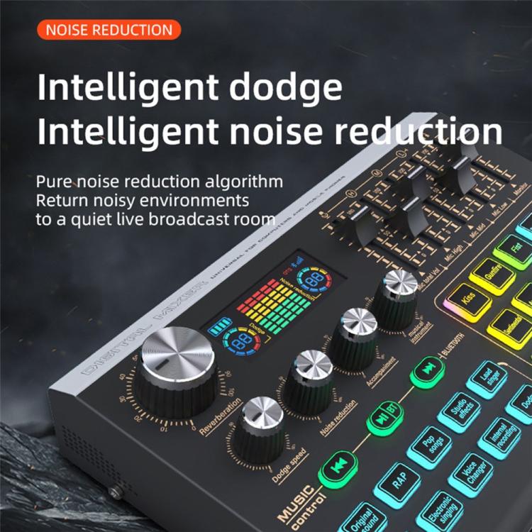 X9 48V Phantom Power Bluetooth Audio Mixer 4-Channel USB Sound Card Voice Changer