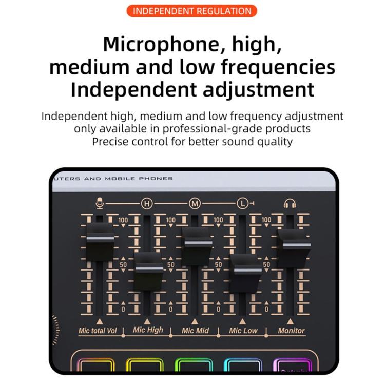 X9 48V Phantom Power Bluetooth Audio Mixer 4-Channel USB Sound Card Voice Changer