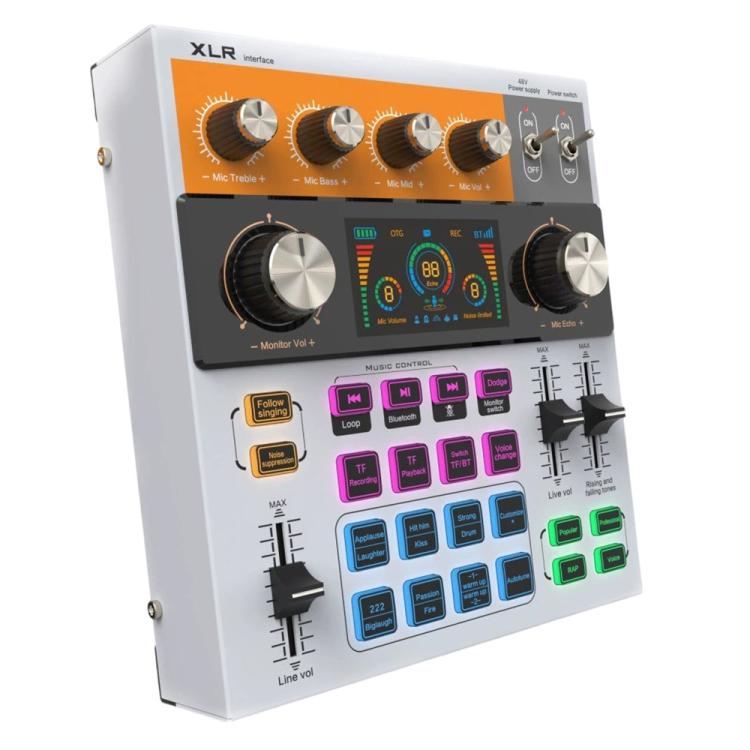 C200 For Live Streaming / Singing Sound Card Audio Mixer Bluetooth Adjustable Mixing Console