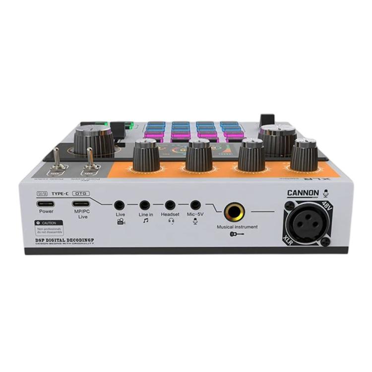 C200 For Live Streaming / Singing Sound Card Audio Mixer Bluetooth Adjustable Mixing Console