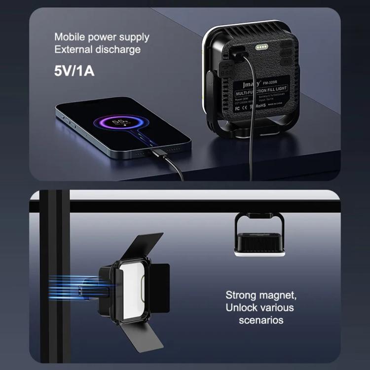 JMARY FM-328R Adjustable Color Temperature Outdoor Camping LED Light Portable Video Fill Light