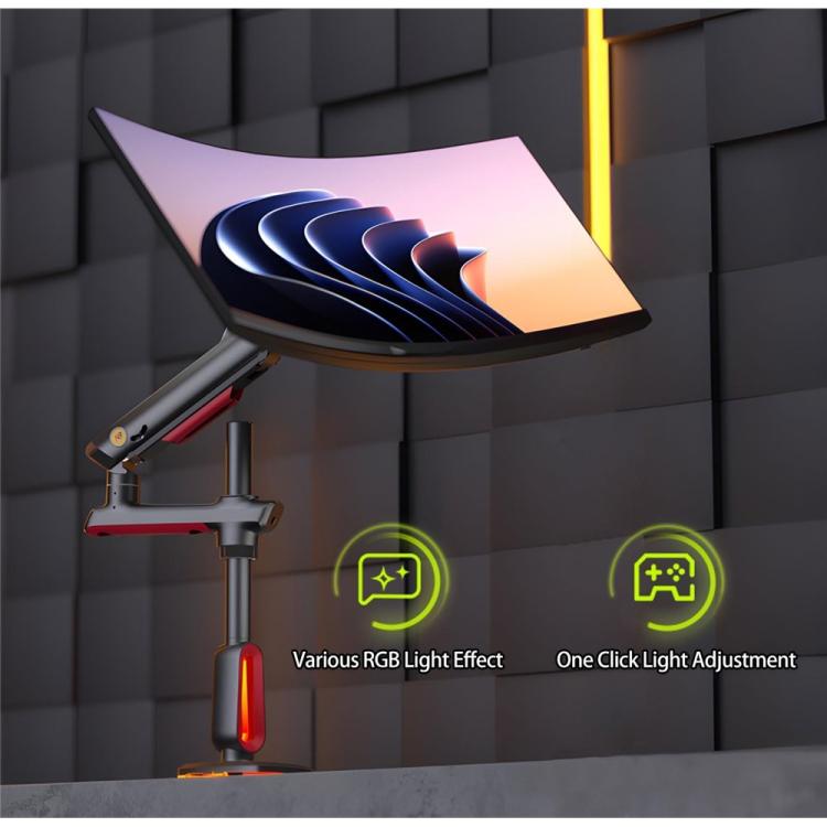 NORTH BAYOU L70 RGB Lighting Gaming Monitor Adjustable Arm Stand Curved Monitors Bracket