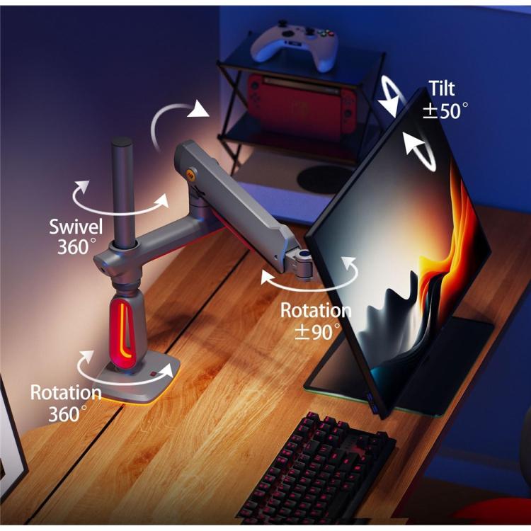NORTH BAYOU L70 RGB Lighting Gaming Monitor Adjustable Arm Stand Curved Monitors Bracket