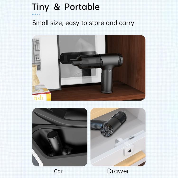 V16S With 200ml Dust Box Rechargeable Dust Blower Portable Handheld Car Vacuum Cleaner