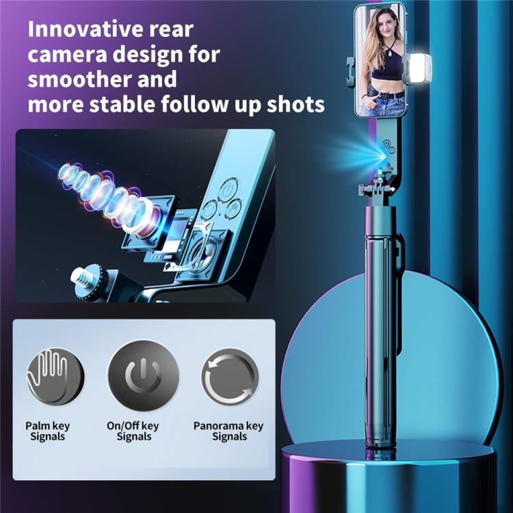 Q530TK Portable Metal Phone Stand Selfie Stick Expandable Auto Face Tracking Tripod with Dual Fill Light