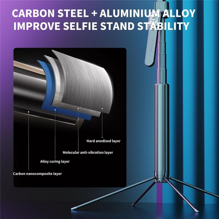 Q530TK Portable Metal Phone Stand Selfie Stick Expandable Auto Face Tracking Tripod with Dual Fill Light