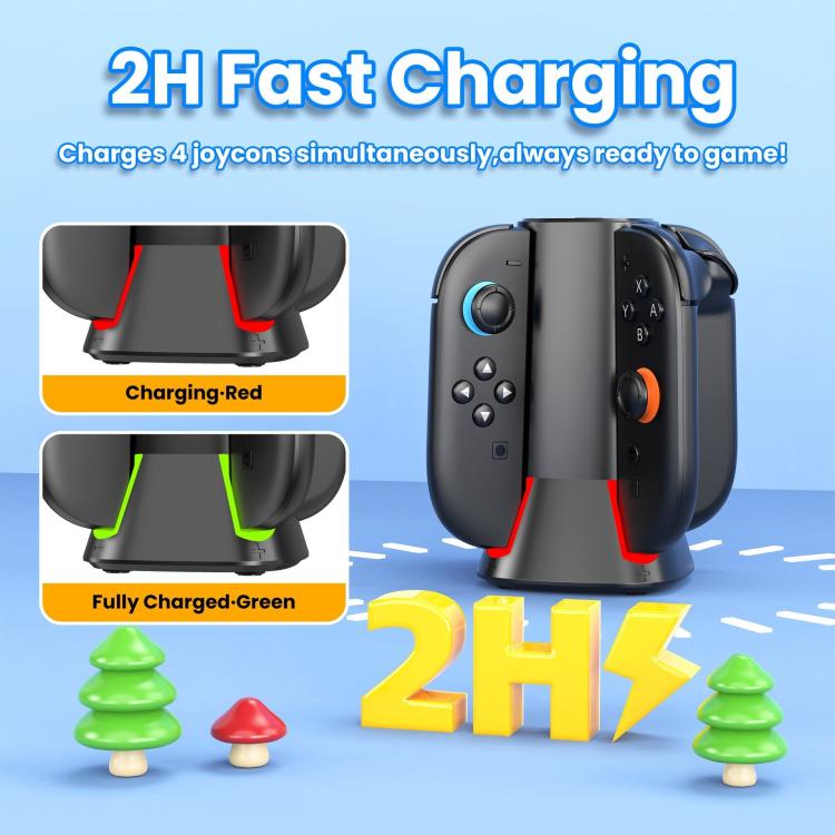 4 in 1 Handle Charging Stand With RGB Dazzling Lights