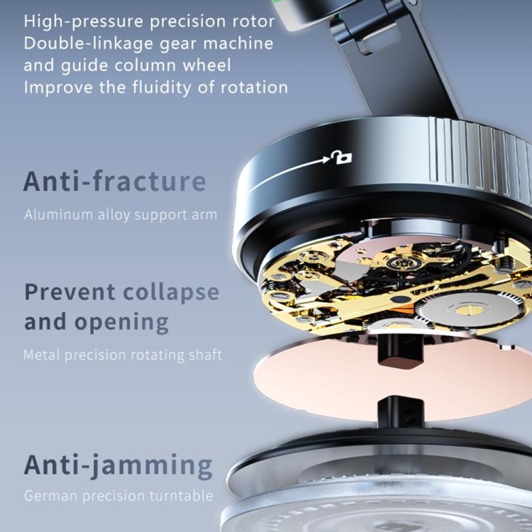 K3 With Colorful Light Rotating Magnetic Car Wireless Charging Vacuum Sucker Phone Stand