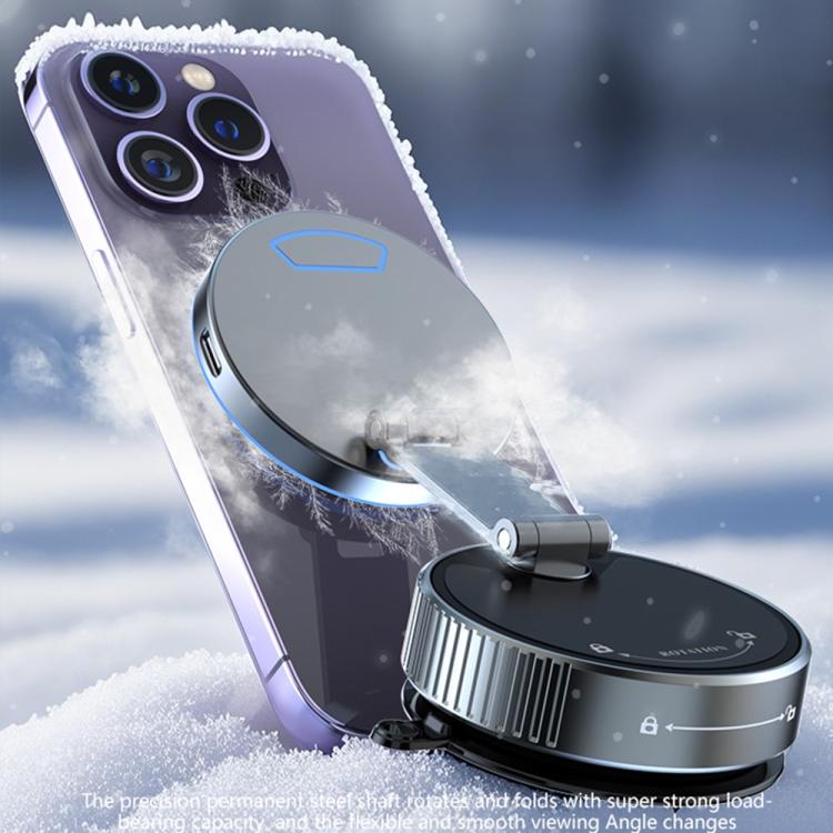 K3 With Colorful Light Rotating Magnetic Car Wireless Charging Vacuum Sucker Phone Stand