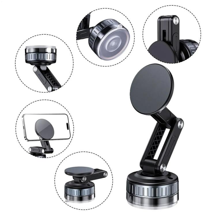 X51 Foldable Magnetic Cellphone Holder Car Dashboard Suction Cup Navigation Phone Holder