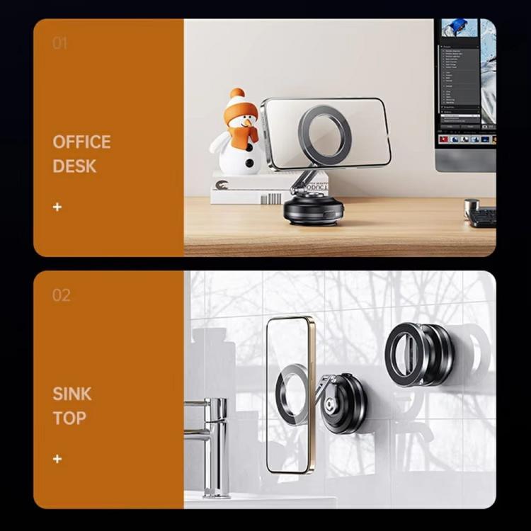 X63 Foldable Arm Car Phone Navigation Mount Vacuum Suction Cup Aluminum Alloy Holder