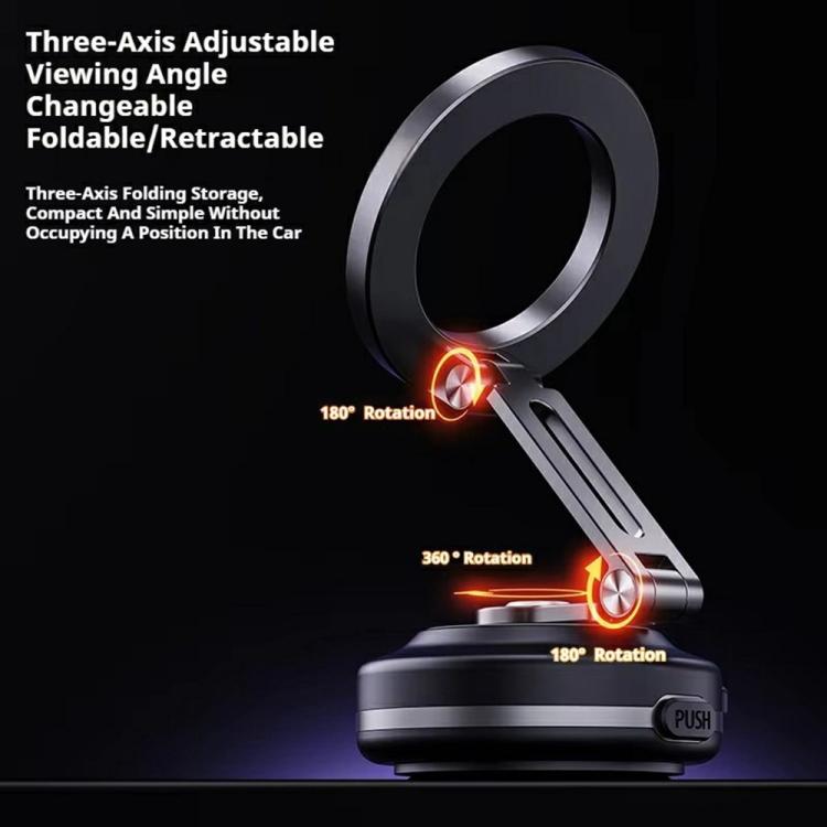 X64 Car Phone Mount Foldable Magnetic Electric Vacuum Suction Smartphones Bracket