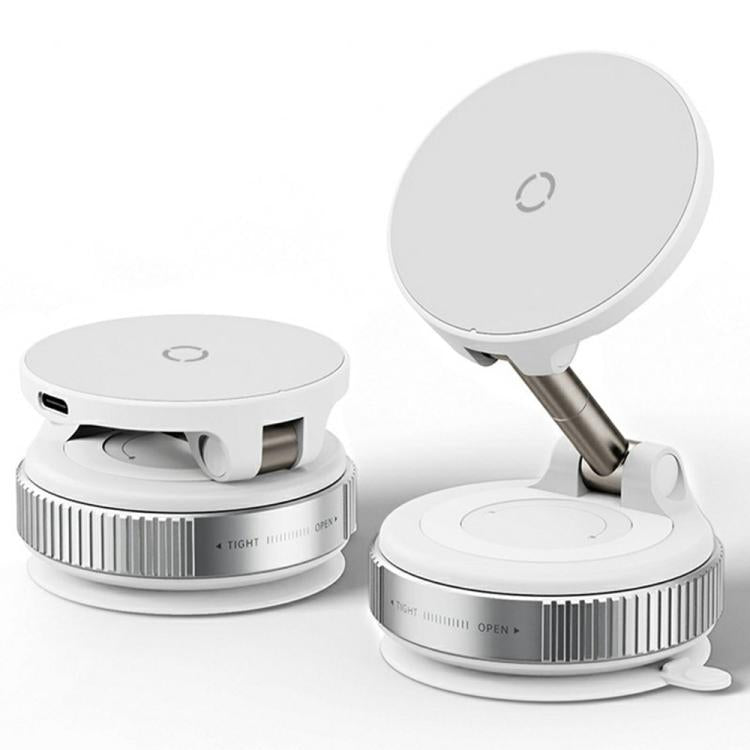 X68W 15W Wireless Charging Vacuum Suction Cup Foldable Car Dashboard Magnetic Phone Holder