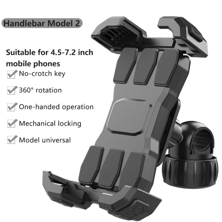 QX-25A Motorcycle Bicycle Handlebar Phone Mount 360 Rotation Shockproof Navigation Holder, QX-25A